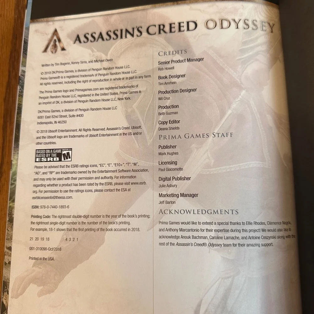 Prima Assassin's Creed Odyssey Collector's Edition Guide Book 2018